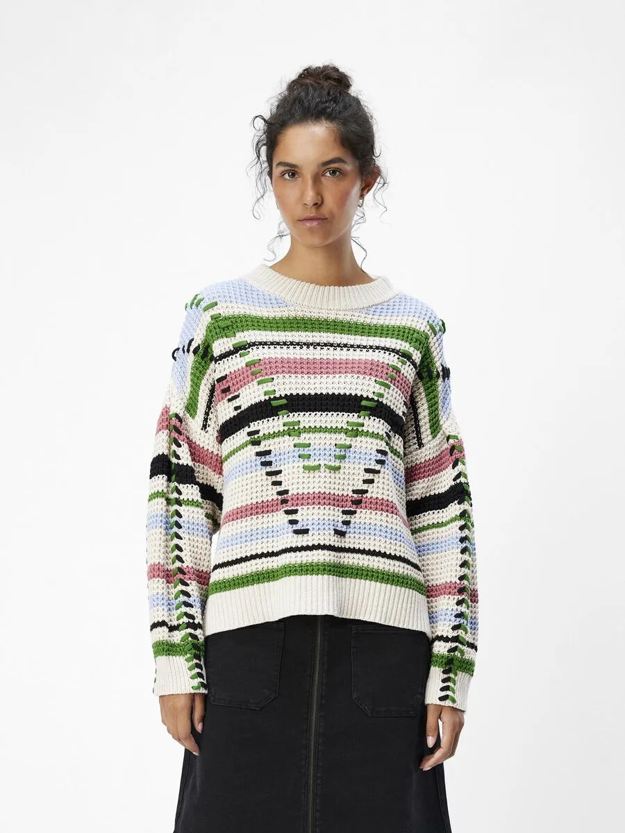 Object Tuja jacquard ribbon detail jumper White Sand