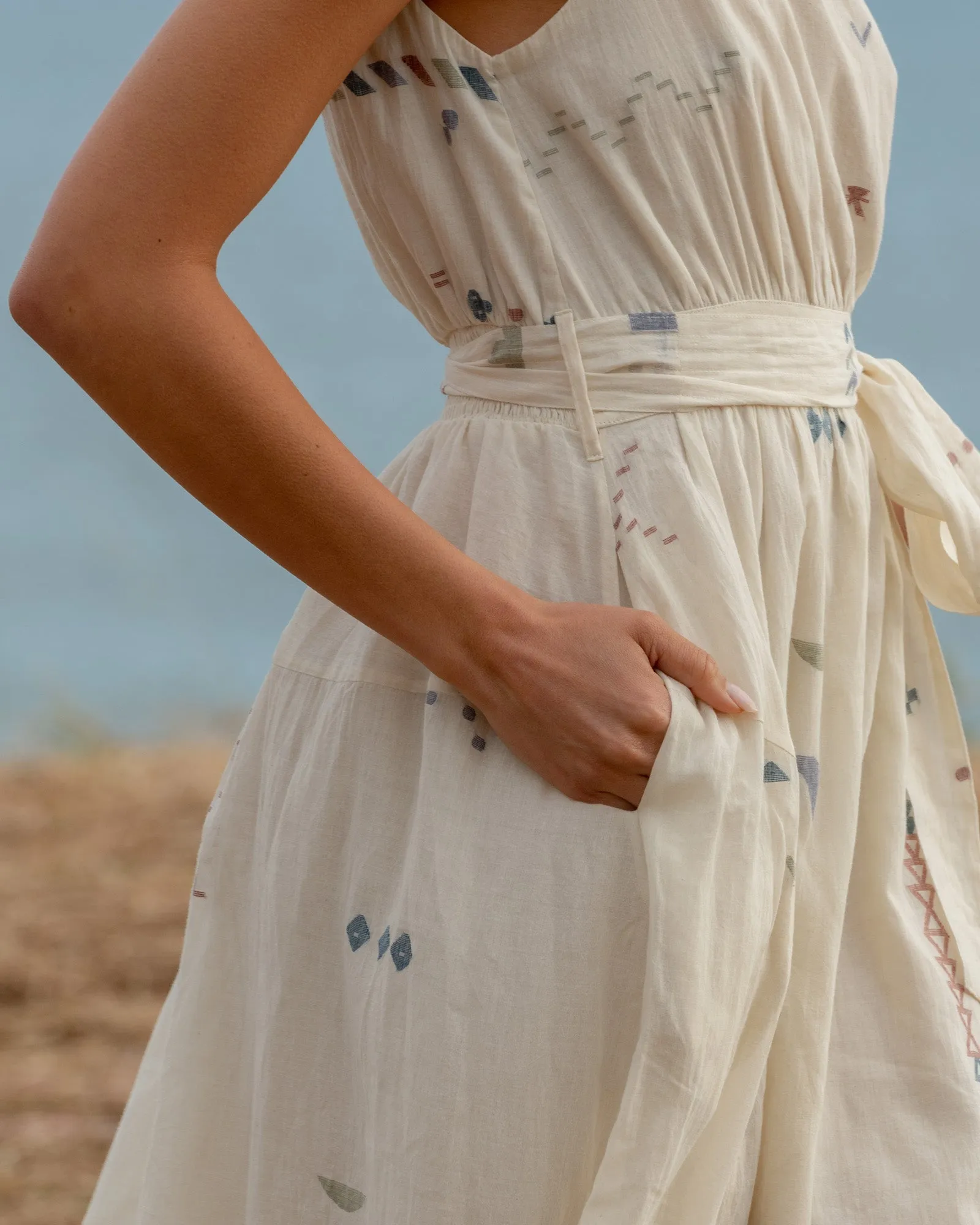 Off white one-shoulder  dress