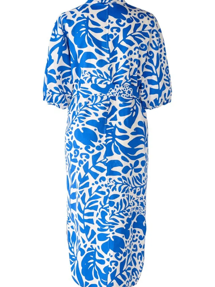 Oui Midi Length Dress in Atelier Azur Print  78540 541