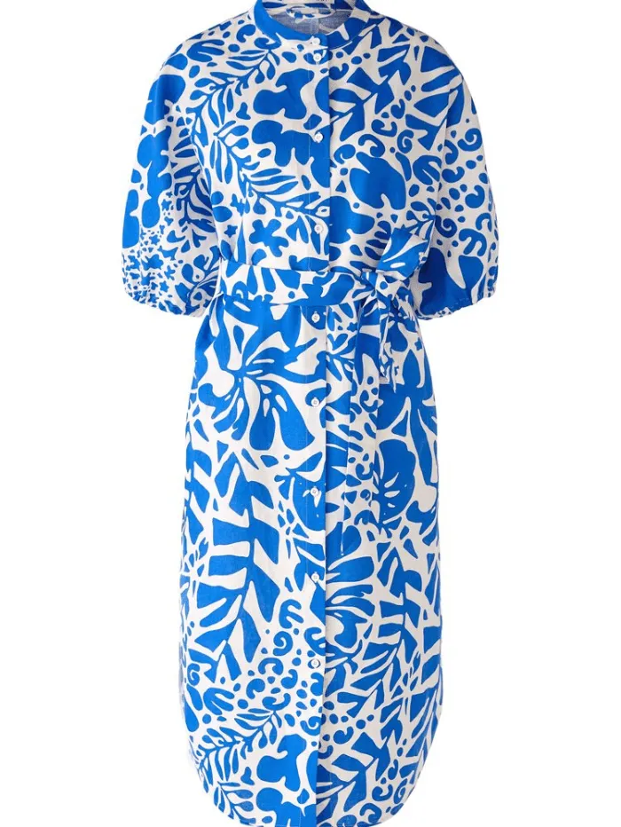 Oui Midi Length Dress in Atelier Azur Print  78540 541