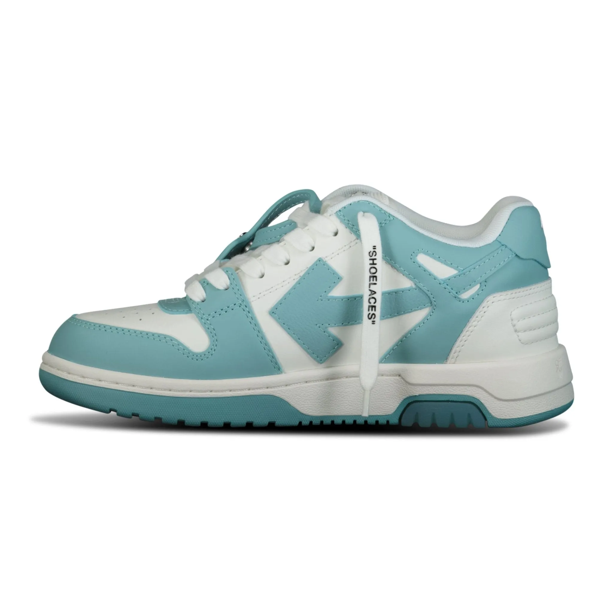 Out Of Office Calf Leather Trainer White & Celadon Blue