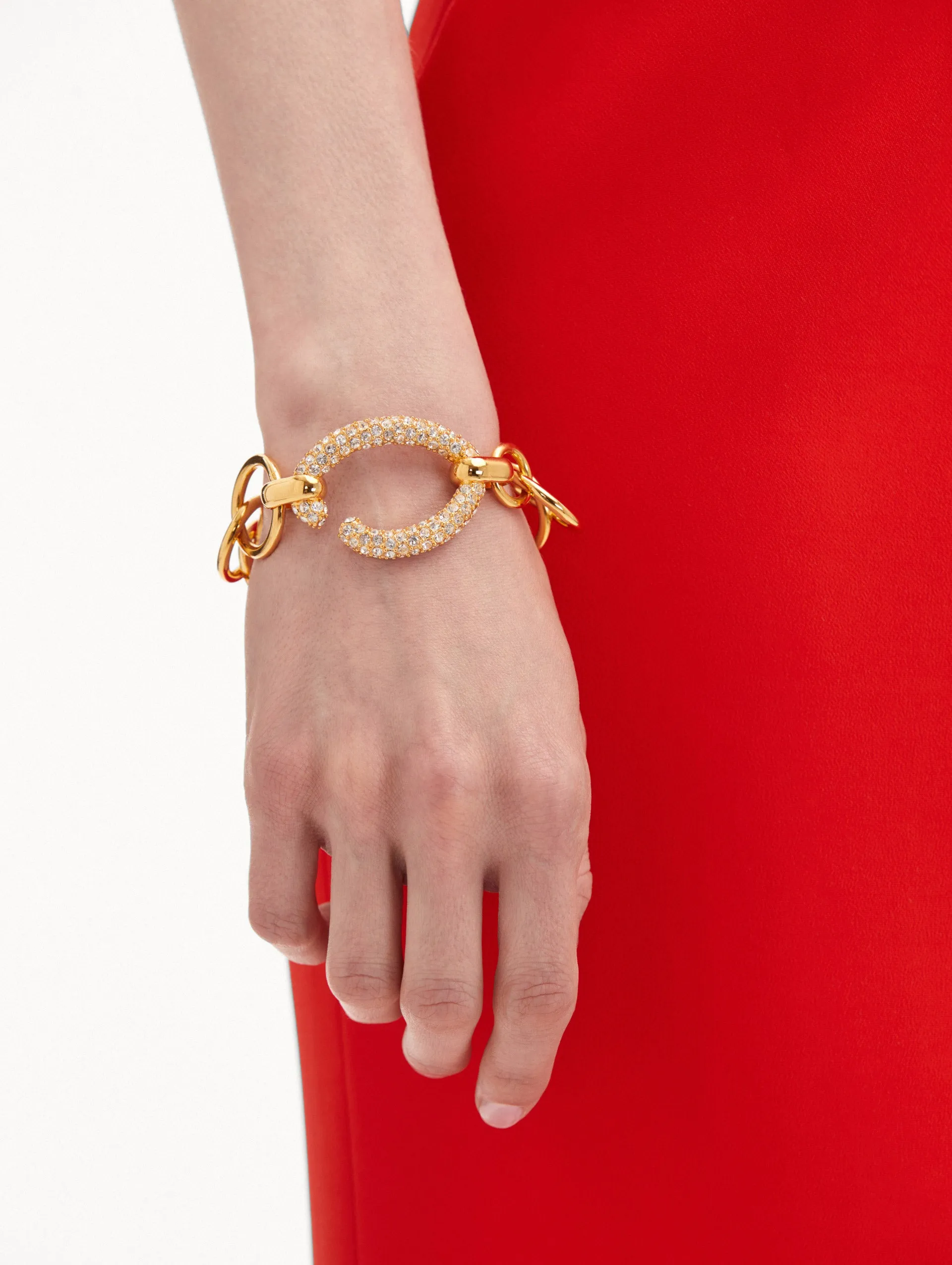 Pavé O Chain-Link Bracelet