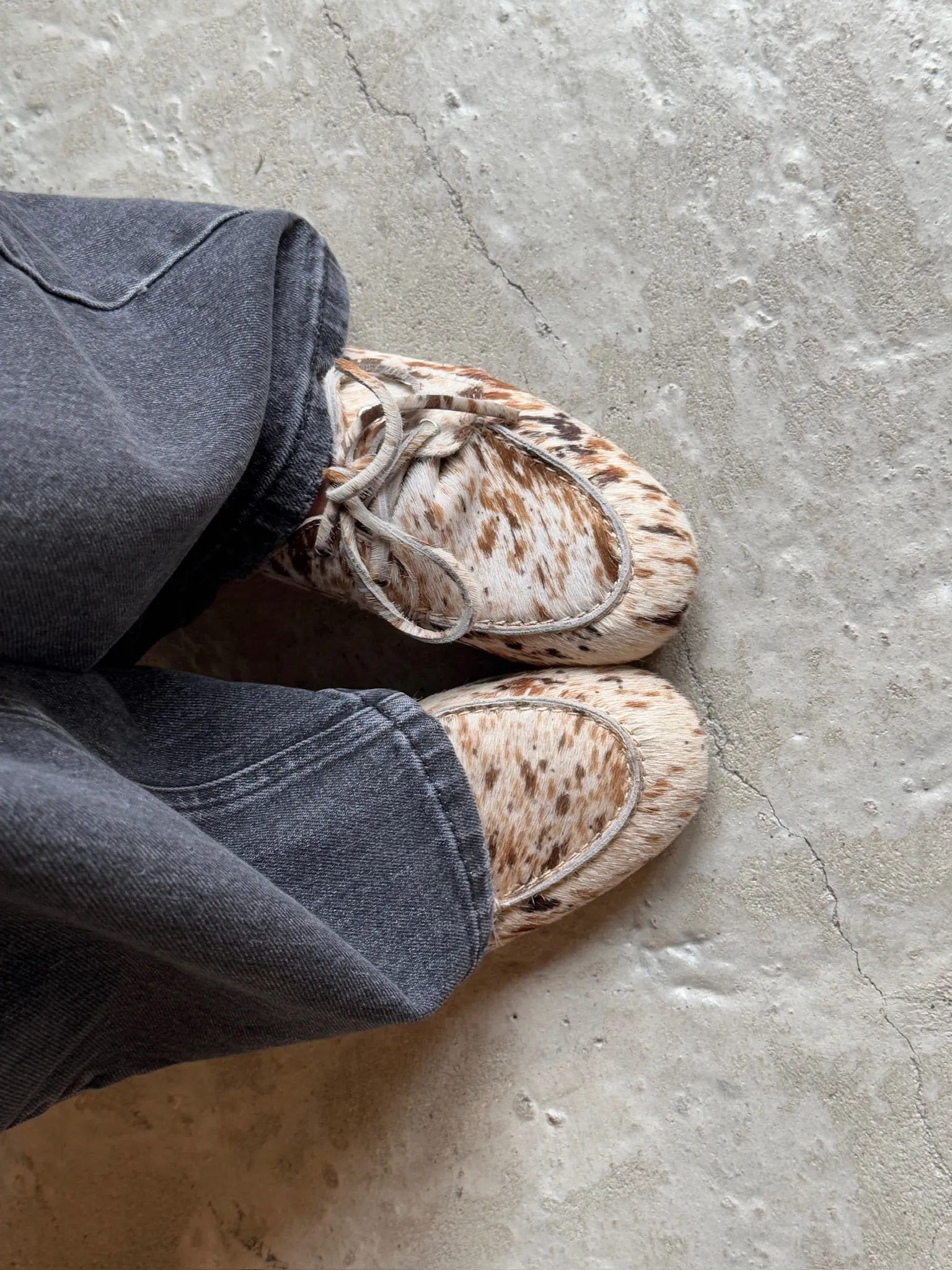 Pavement - Ballerina Loafers - Marin Pony - Beige combo