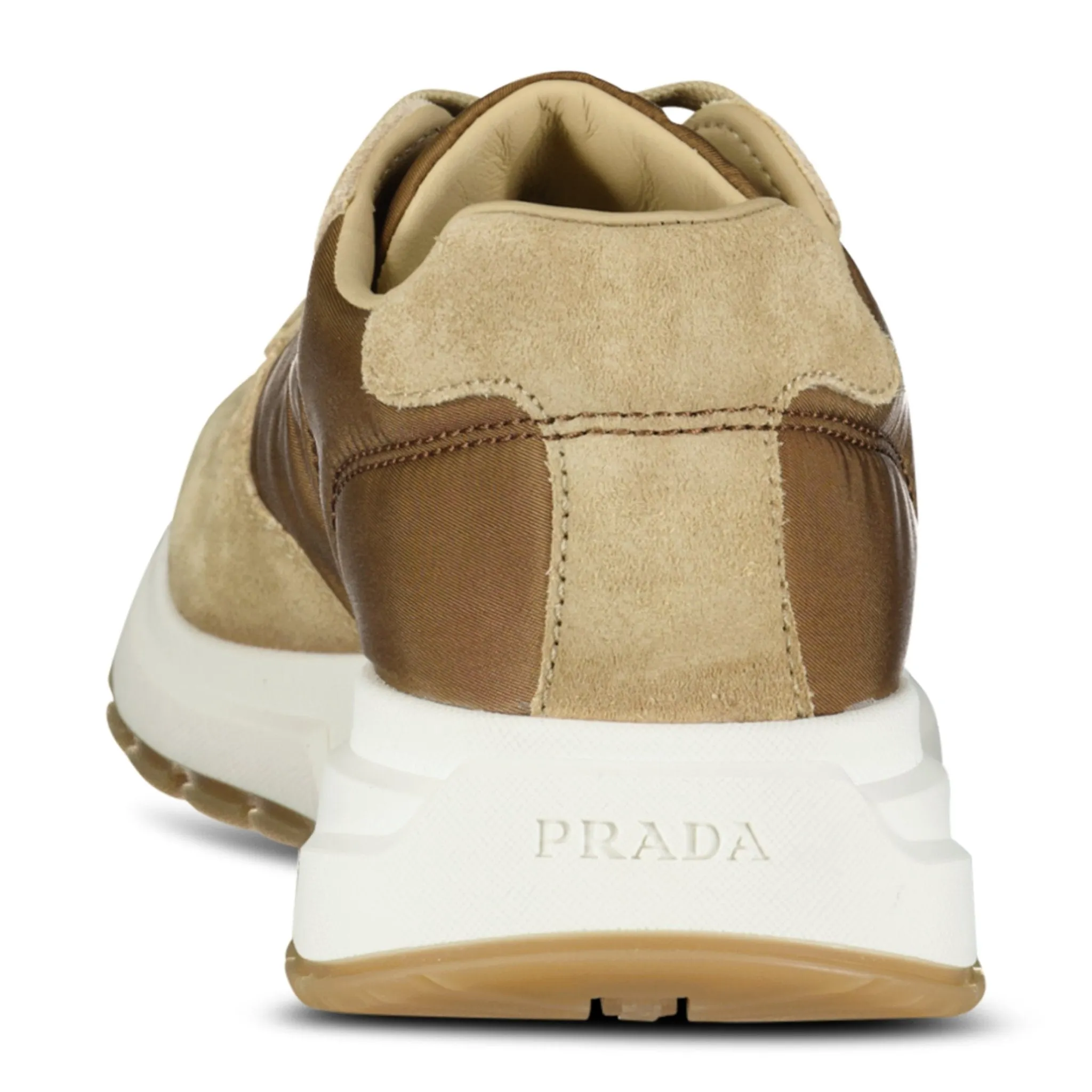 Prax 01 Triangle Logo Suede Trainers Brown & Beige