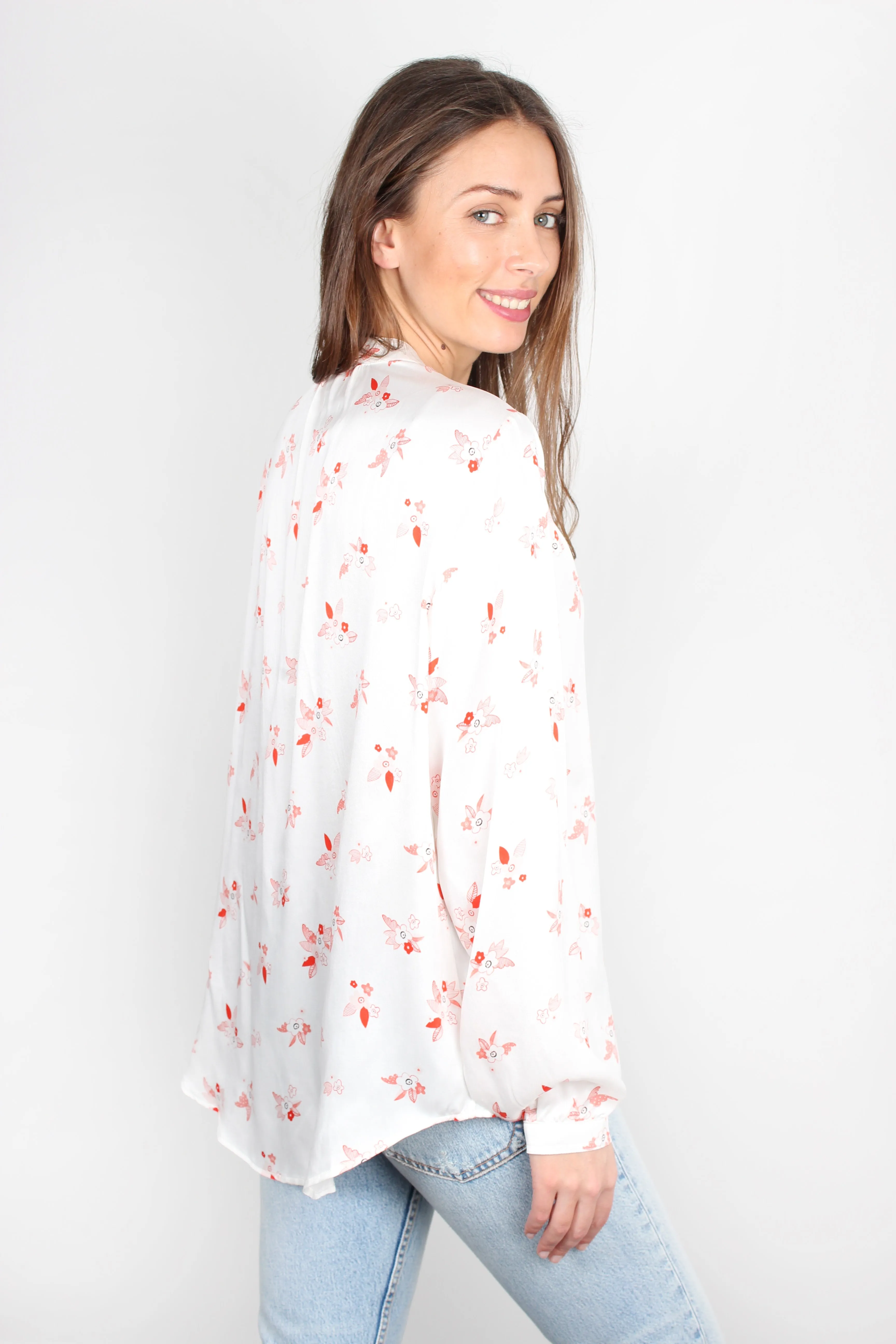 Primrose Park London Sandy pixie-print silk shirt