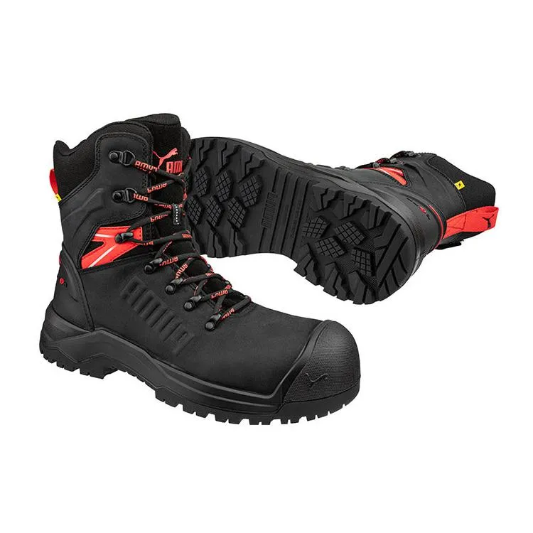 Puma Black Iron HD 8″ Fibreglass Toe Cap Zip Sided Lace Up Safety Boot With Scuff Cap (632777)(Pre Order)