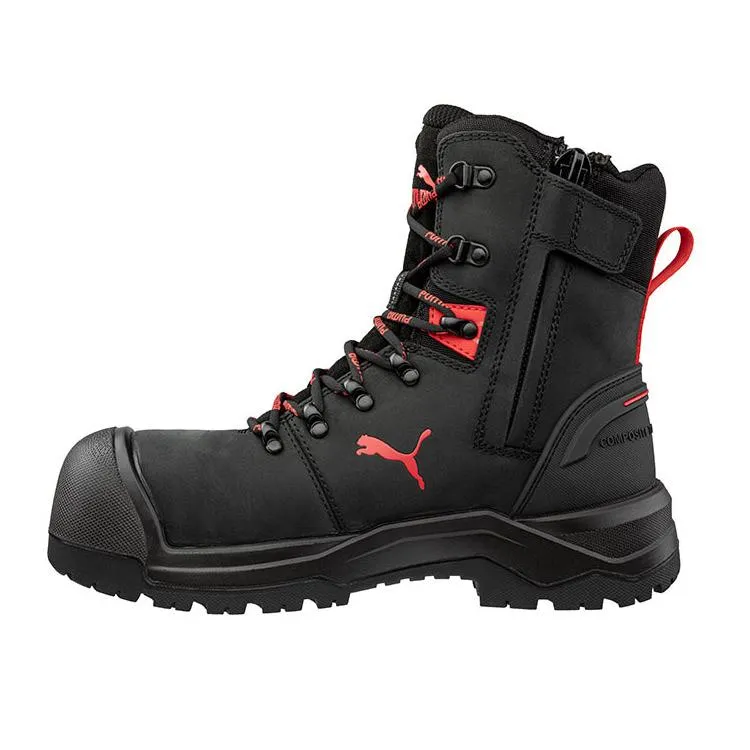 Puma Black Iron HD 8″ Fibreglass Toe Cap Zip Sided Lace Up Safety Boot With Scuff Cap (632777)(Pre Order)