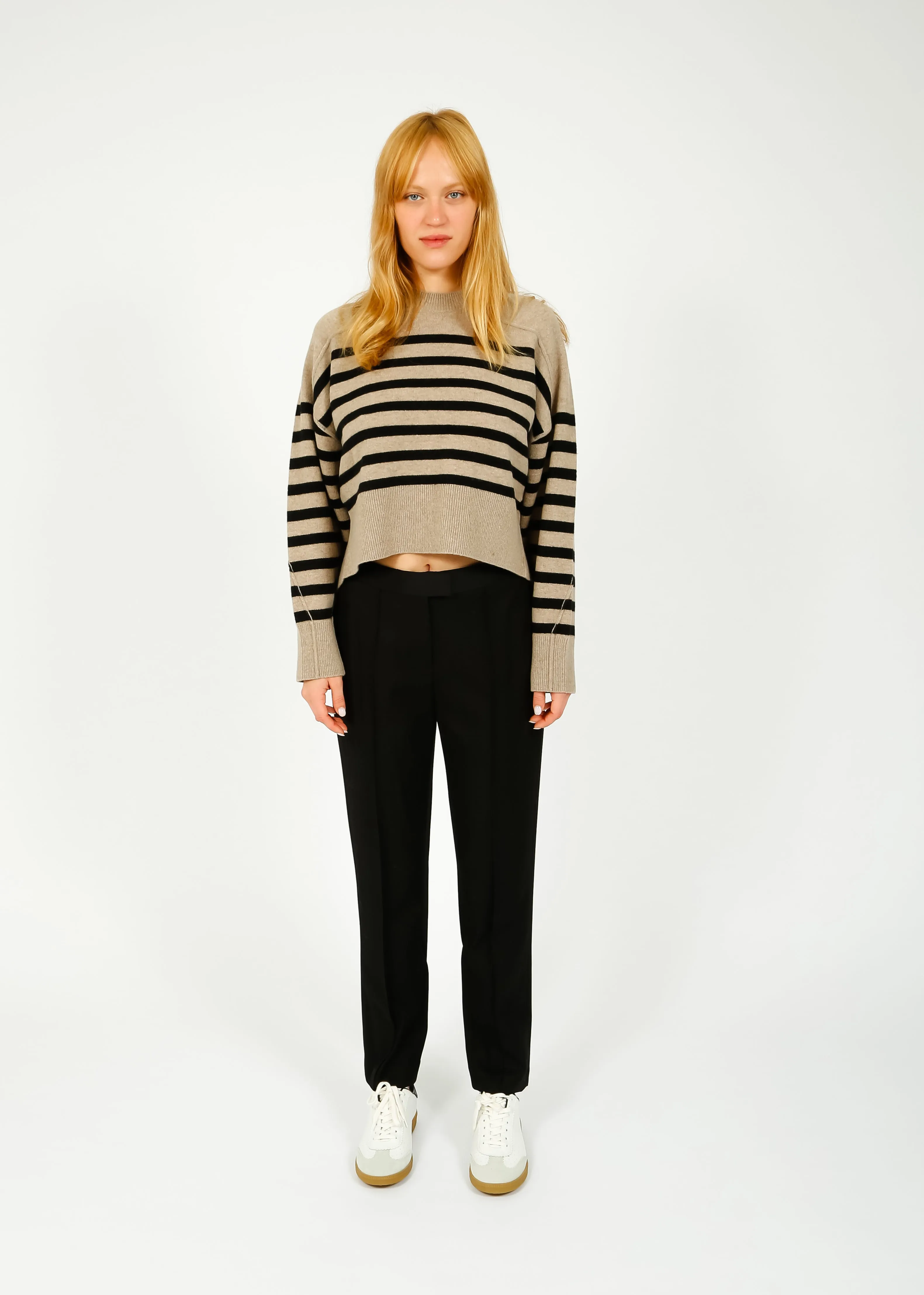 R&B Blaine Italian Wool Trousers in Black