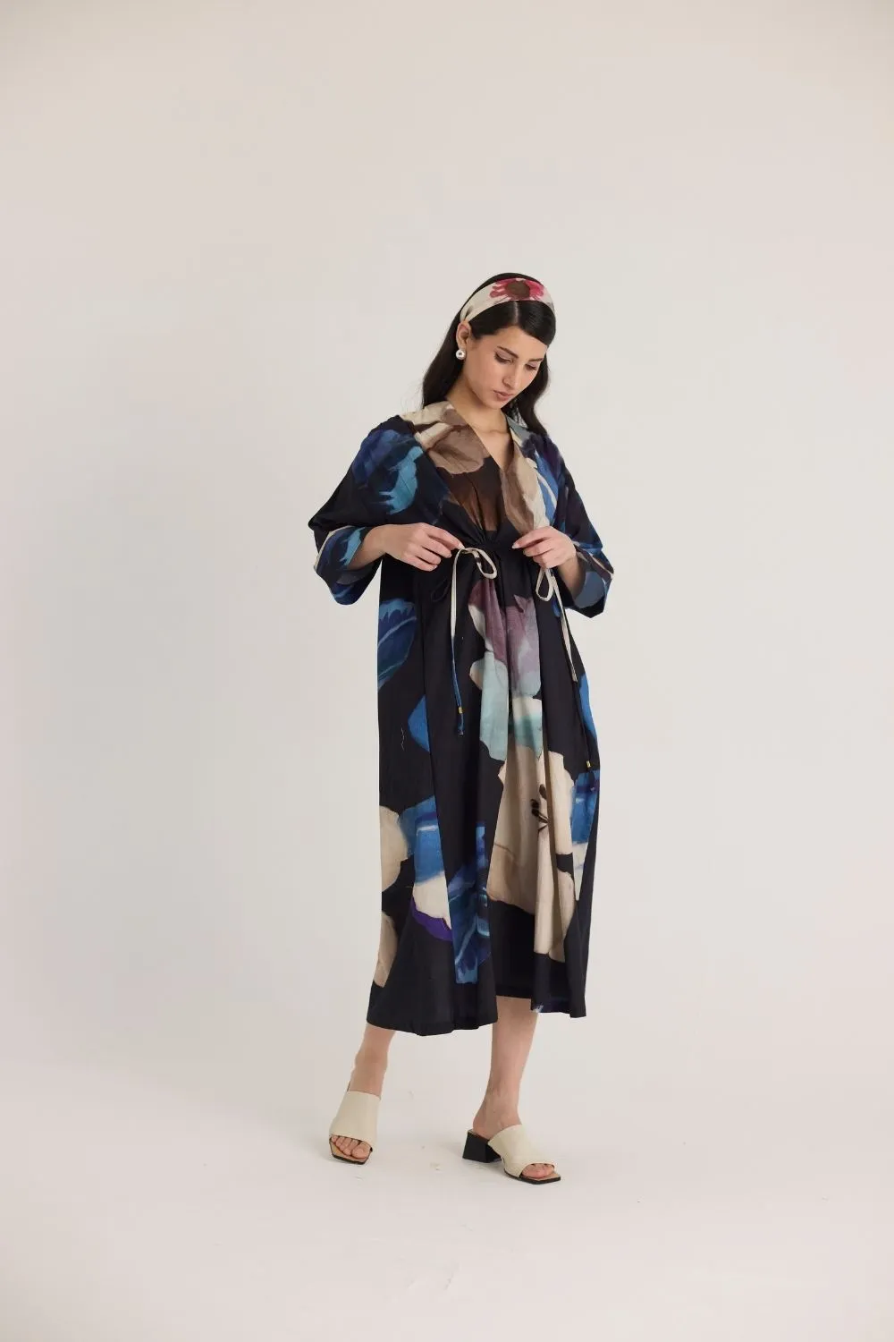 ROCCO DRAWSTRING KAFTAN DRESS