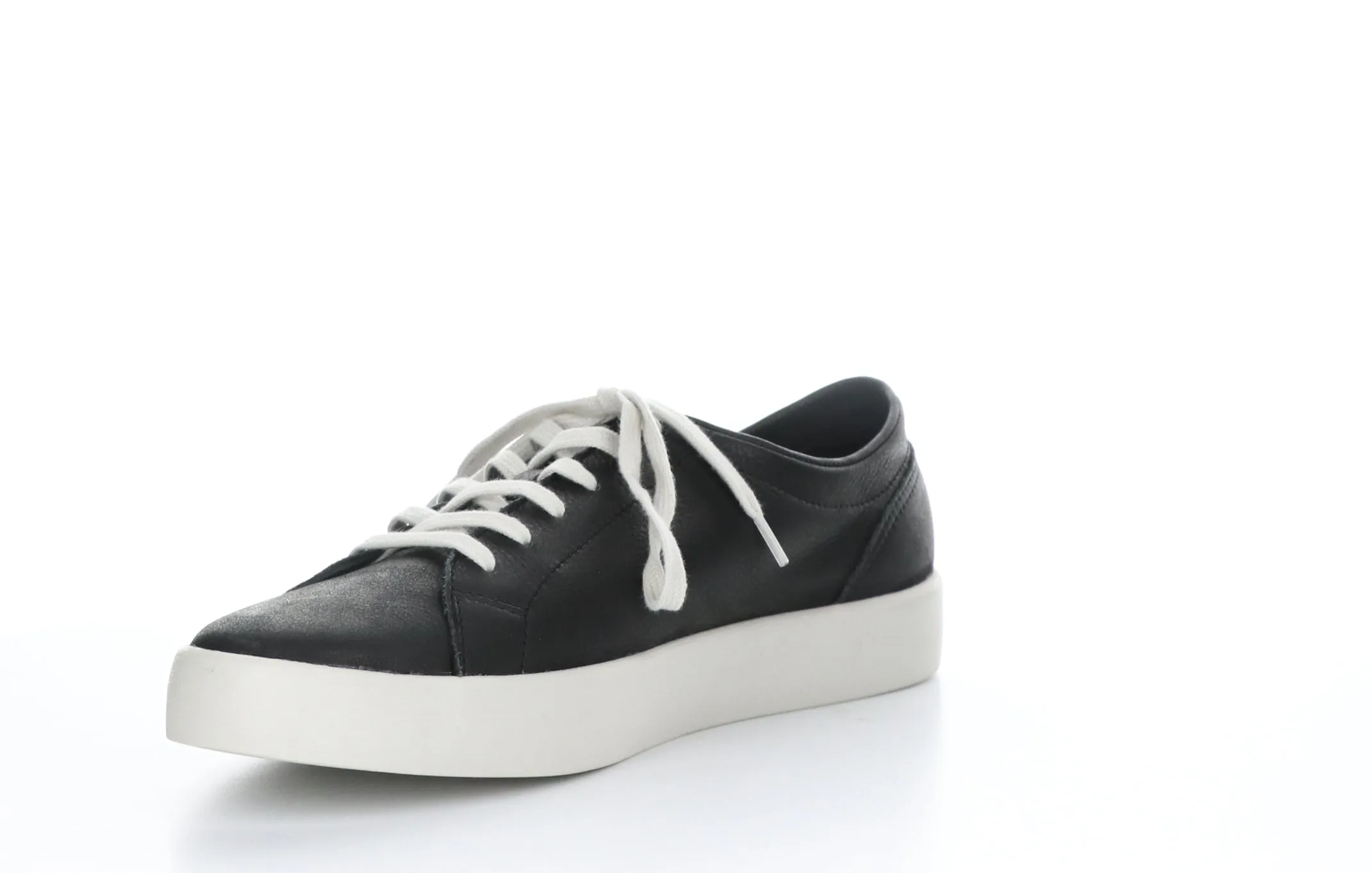 ROSS594SOF Smooth Black Lace-up Trainers