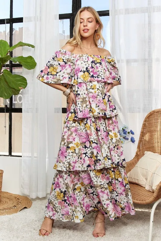 Salma Floral Off-Shoulder Maxi Dress