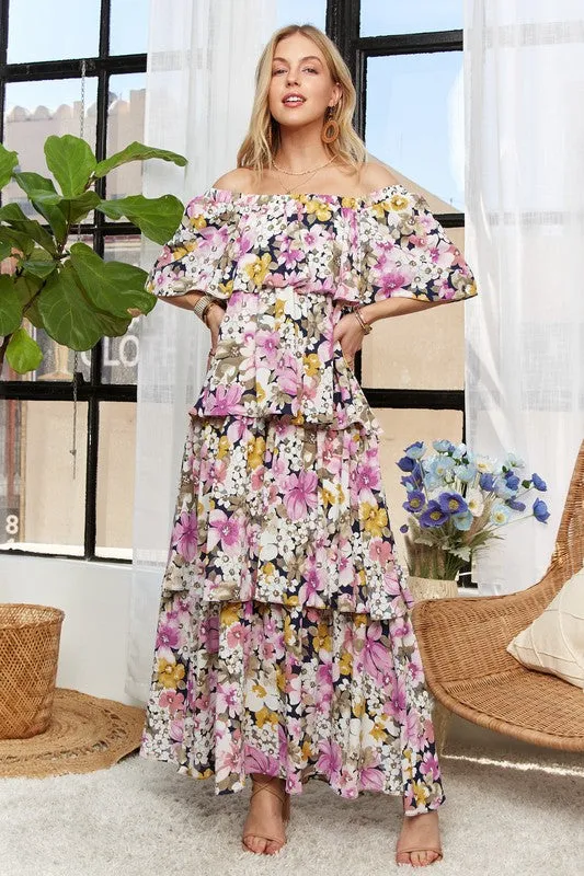 Salma Floral Off-Shoulder Maxi Dress