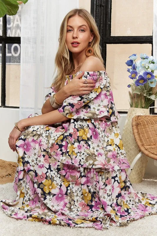 Salma Floral Off-Shoulder Maxi Dress