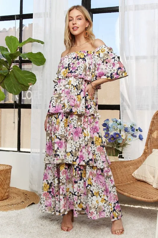 Salma Floral Off-Shoulder Maxi Dress
