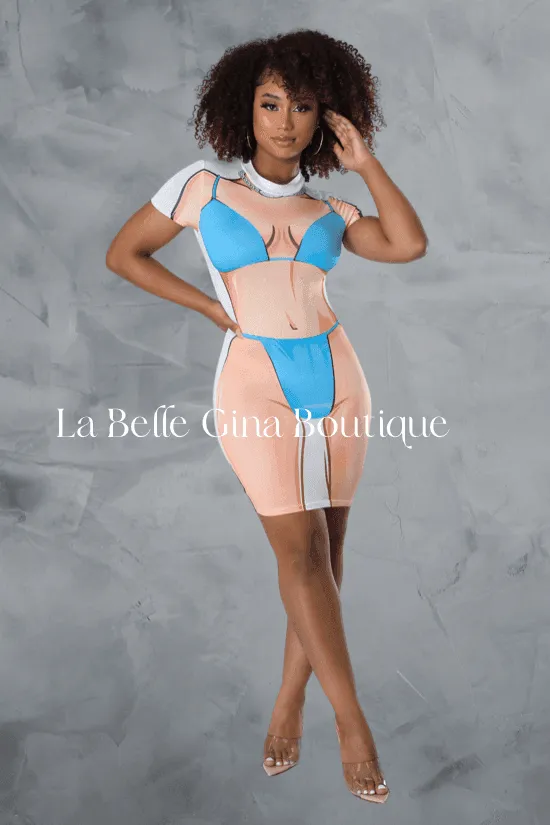 Sasha printing underwear outer wear dress-FINAL SALE