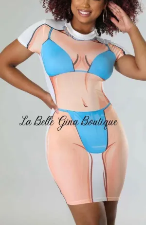 Sasha printing underwear outer wear dress-FINAL SALE