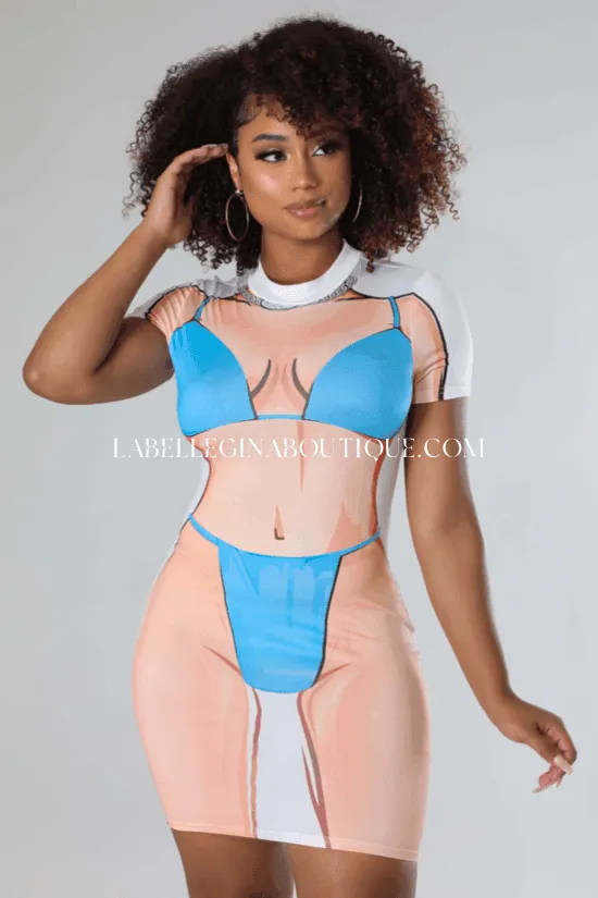 Sasha printing underwear outer wear dress-FINAL SALE