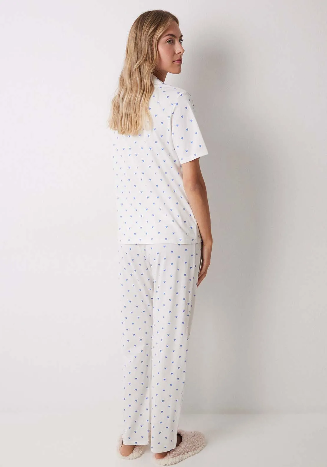 Short Sleeves Masculine Pyjama Set - White