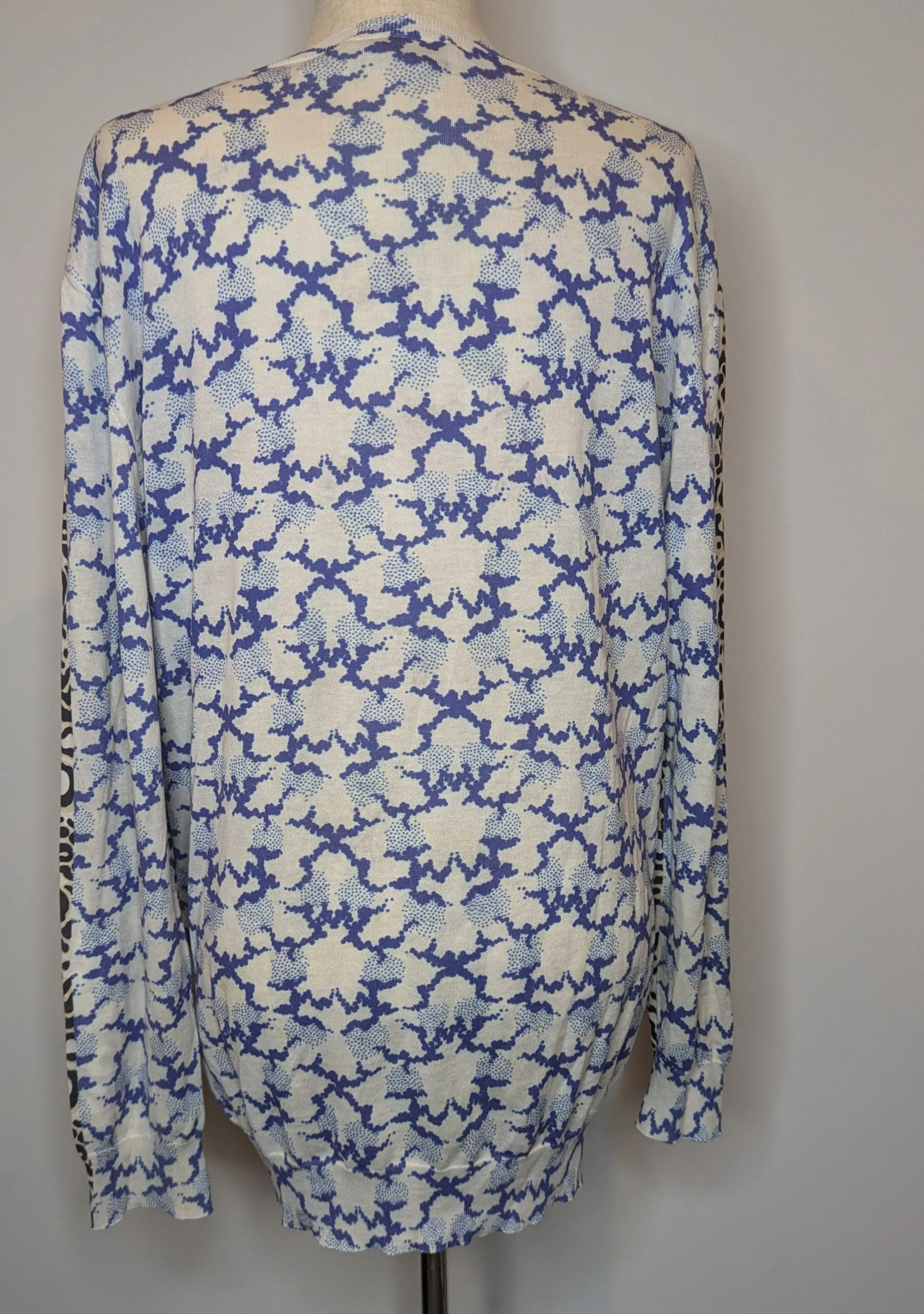 Stella McCartney Animal Print Two Pattern Knit Longsleeve Top