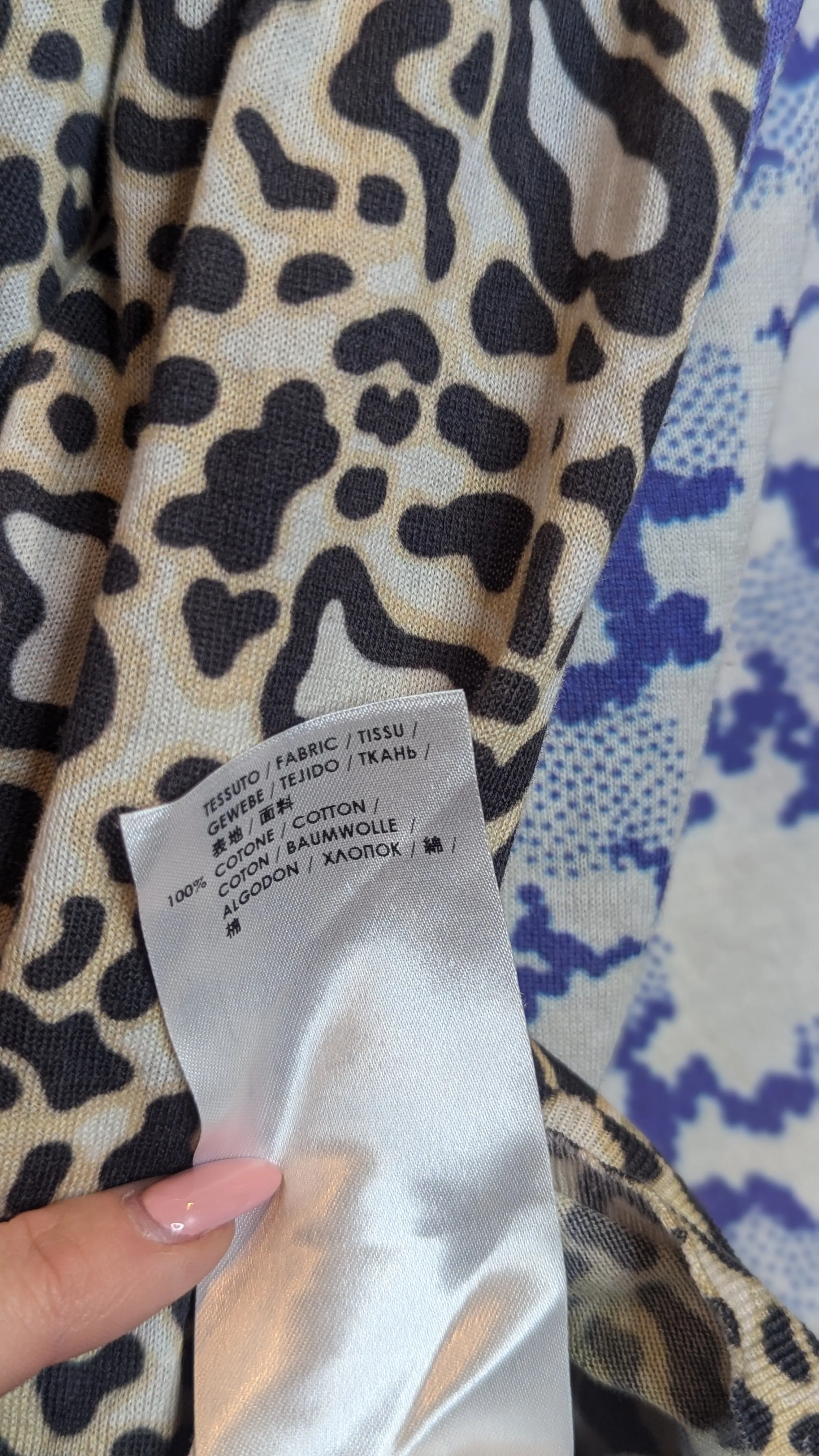 Stella McCartney Animal Print Two Pattern Knit Longsleeve Top