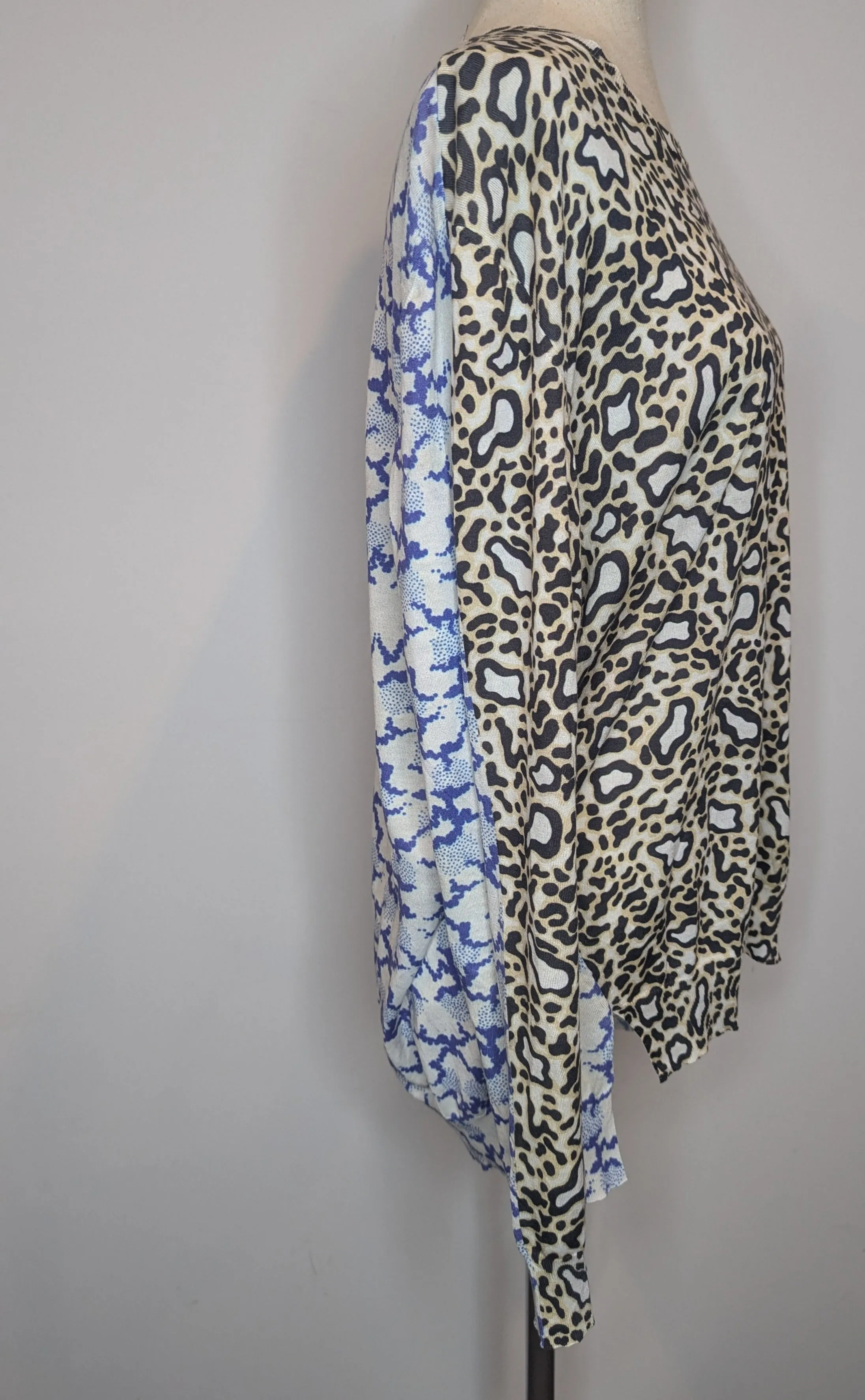 Stella McCartney Animal Print Two Pattern Knit Longsleeve Top
