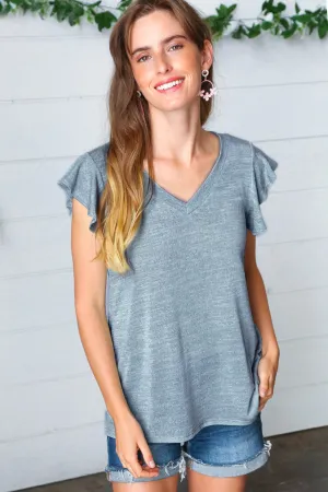 Summer Vintage Two-Tone Top - Blue