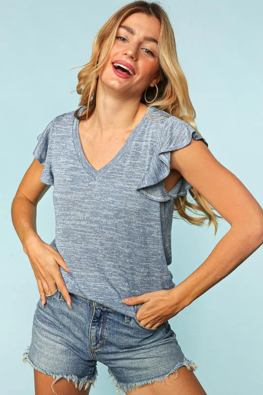 Summer Vintage Two-Tone Top - Blue