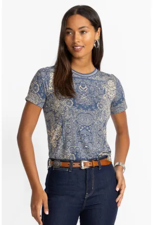 The Janie Favorite Short Sleeve- Denim Print