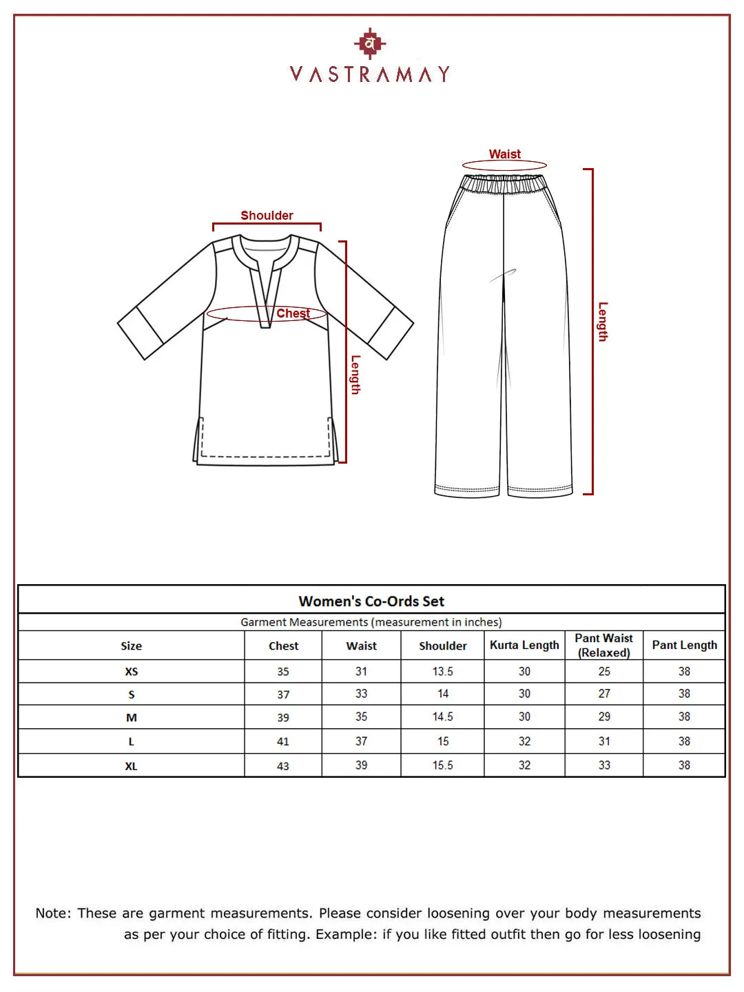VASTRAMAY Women's Falsa Co ords Set