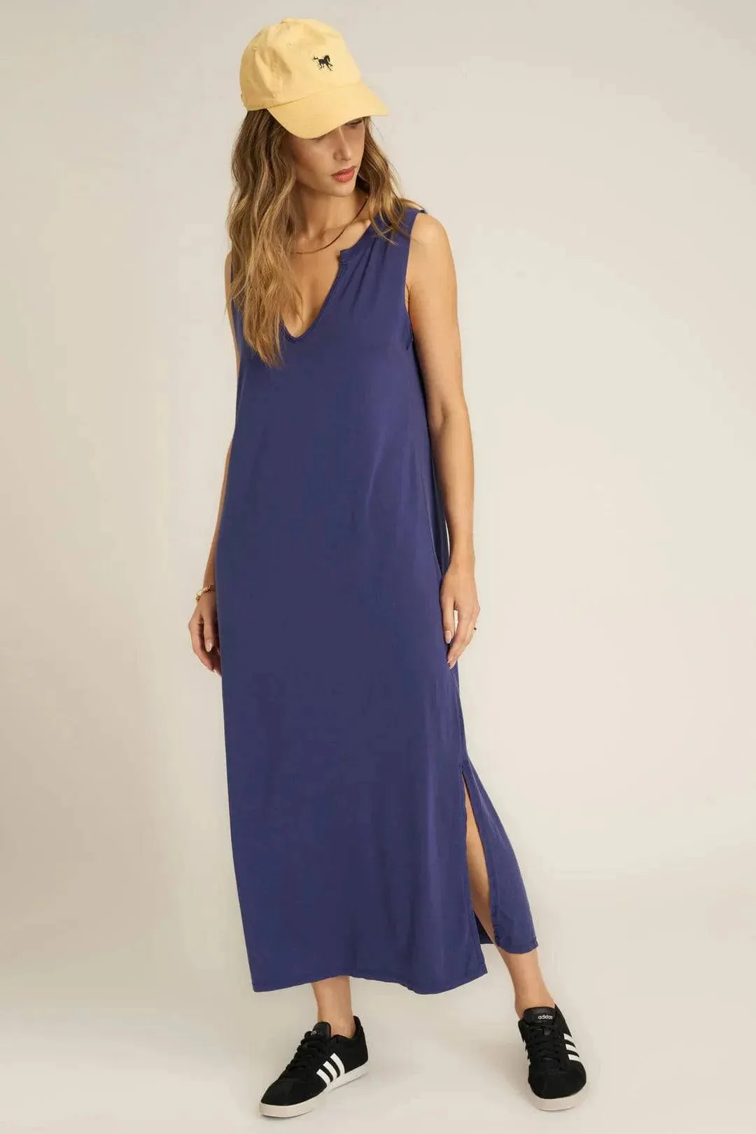 Ventura Notch Neck Dress by Project Social T | Rich Indigo