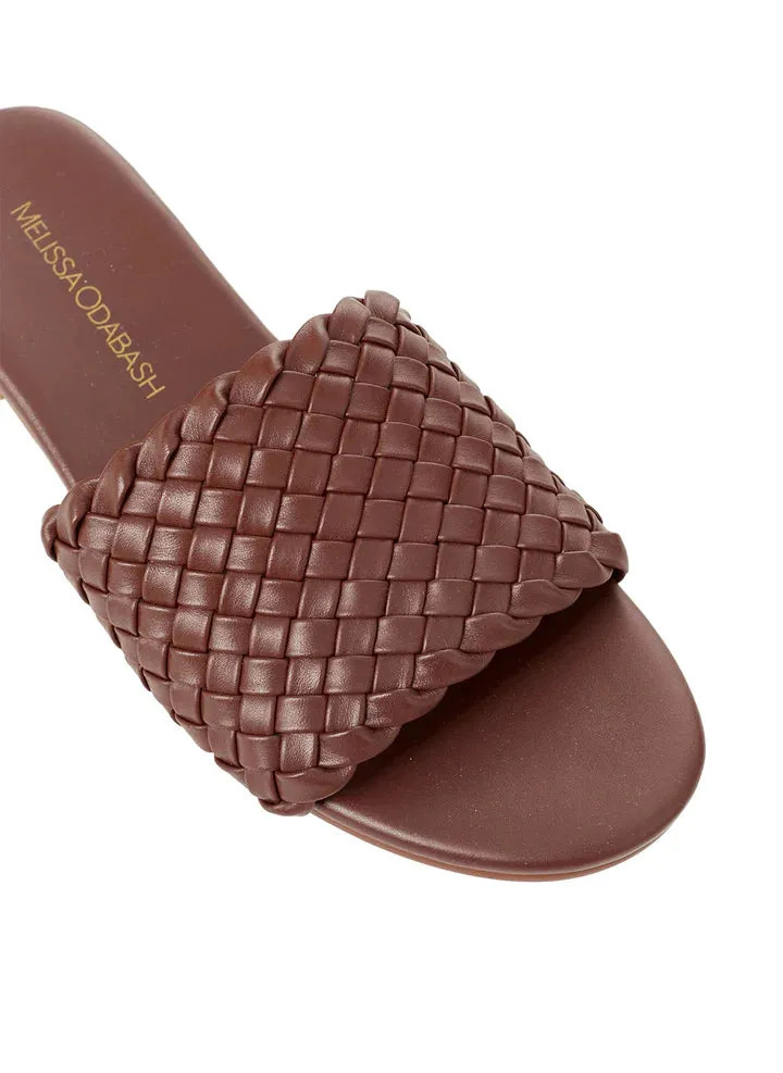 Woven Slider Sandals Dark Tan