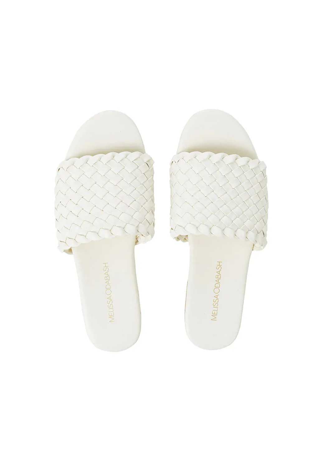 Woven Slider Sandals White